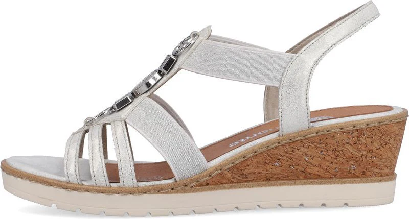 White Elastic Pull On Sandal - Image 3