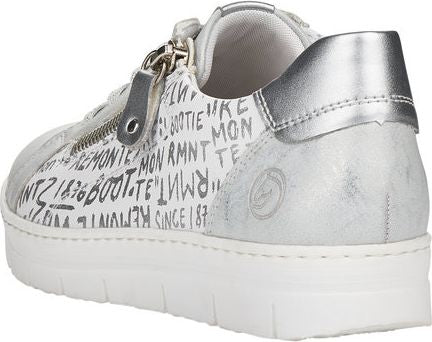 White/Silver Giraffe Print Lace Up - Image 5