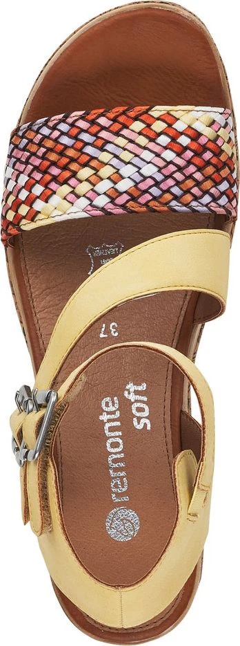 Yellow/ Woven Multi Front/Ankle Strap Wedge Sandal - Image 6