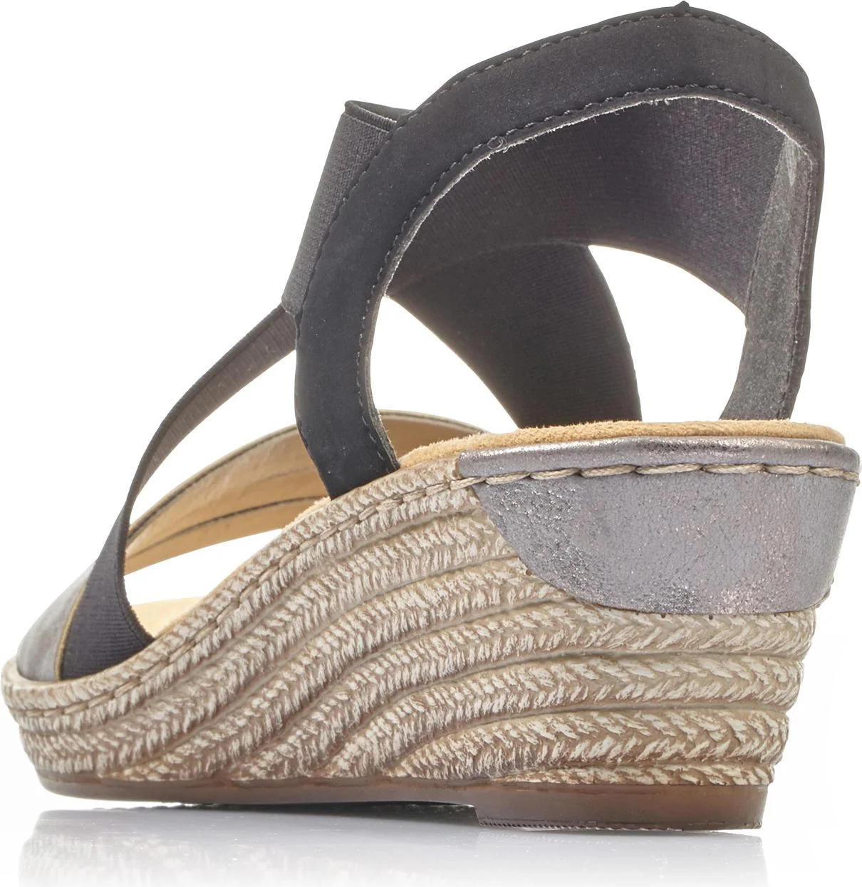 Black/Grey Criss Cross Wedge - Image 4