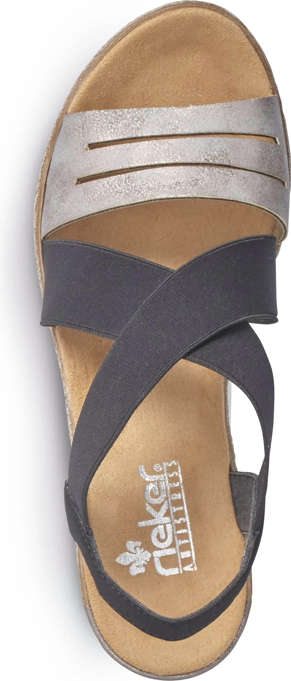 Black/Grey Criss Cross Wedge - Image 5