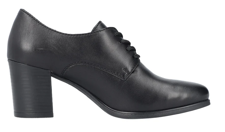 Black Lace Up Heeled Shoe - Image 2