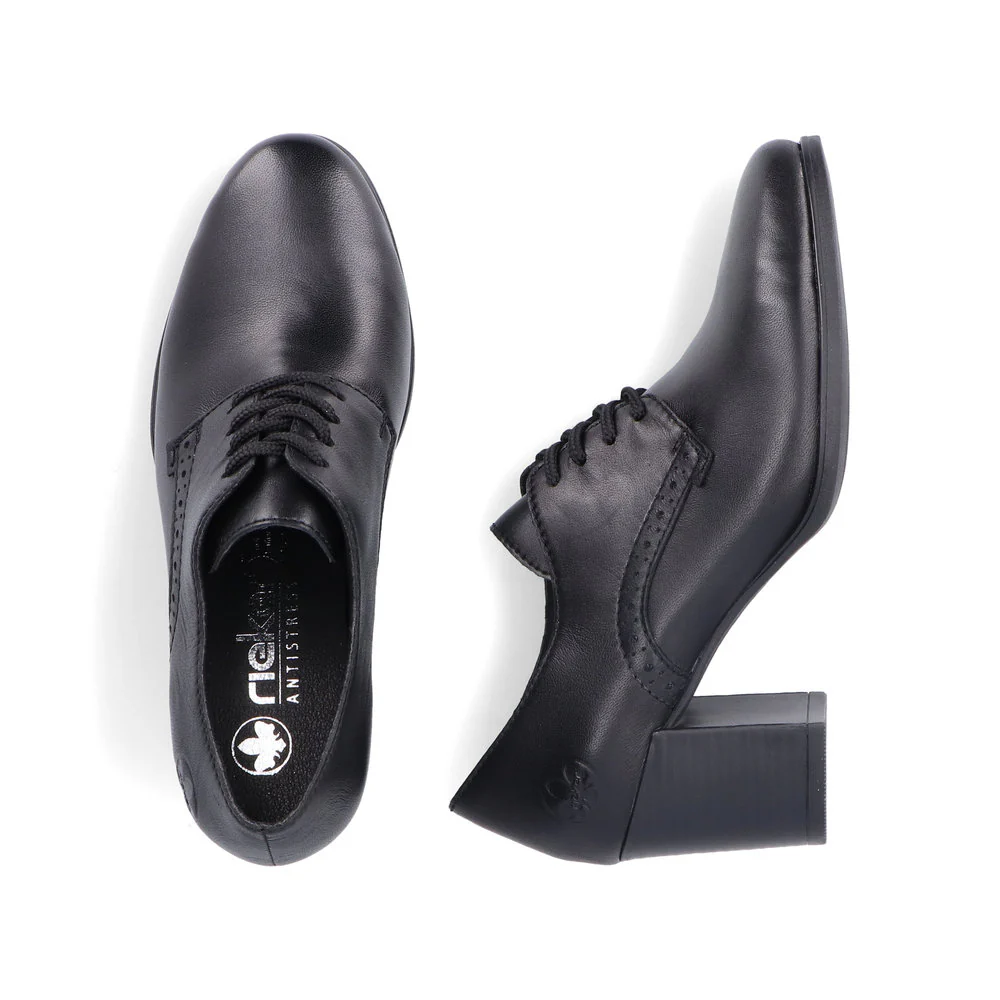 Black Lace Up Heeled Shoe - Image 5