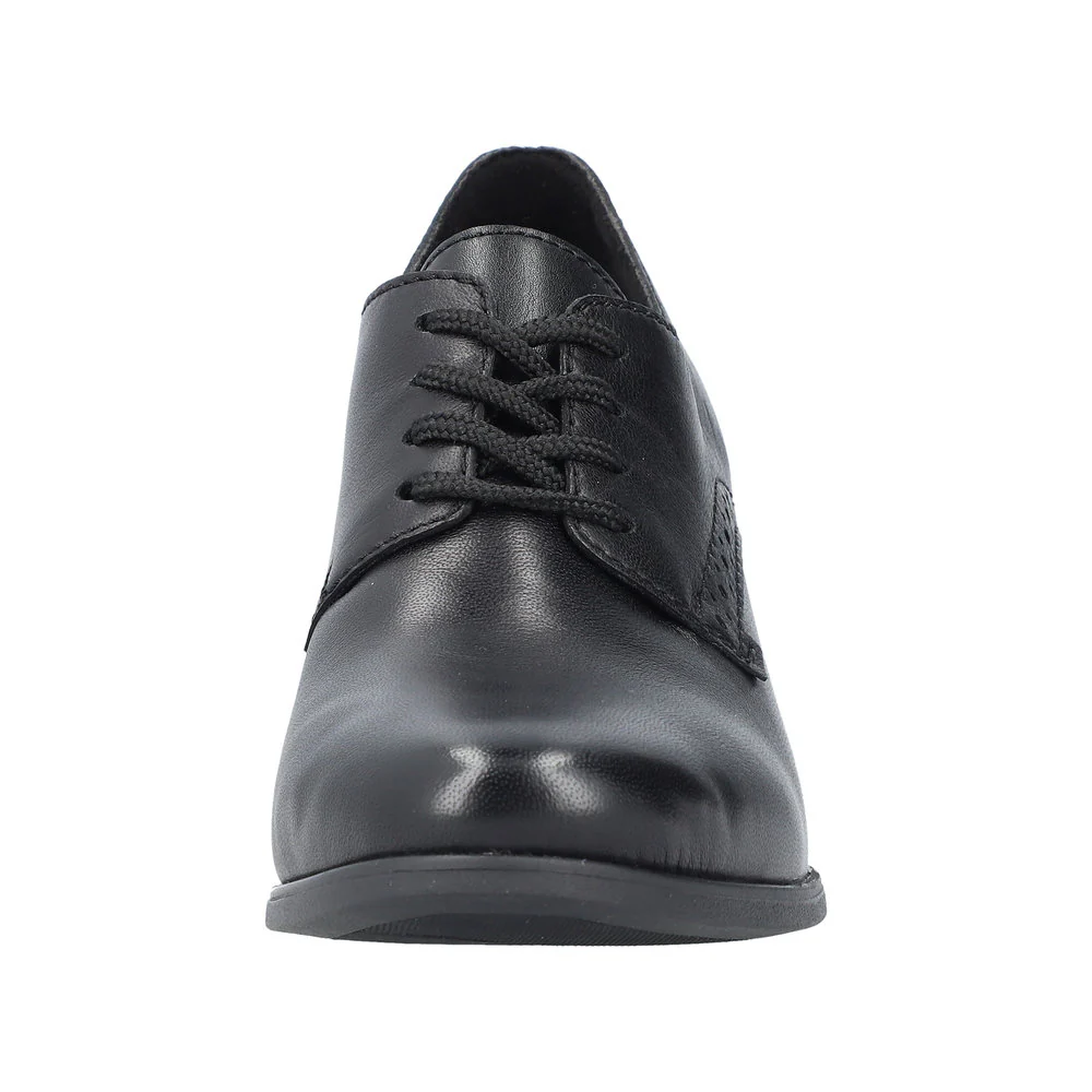 Black Lace Up Heeled Shoe - Image 6