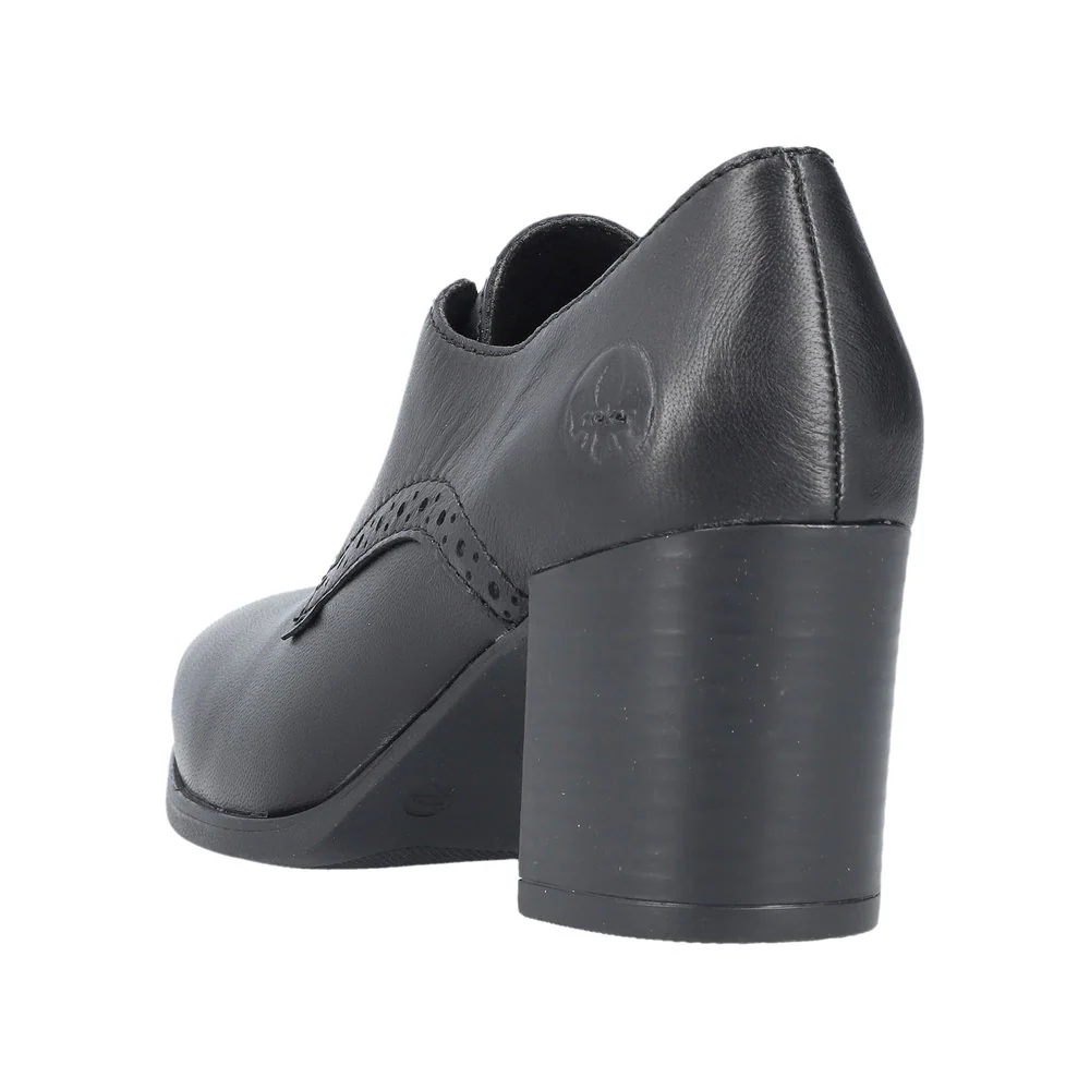 Black Lace Up Heeled Shoe - Image 7