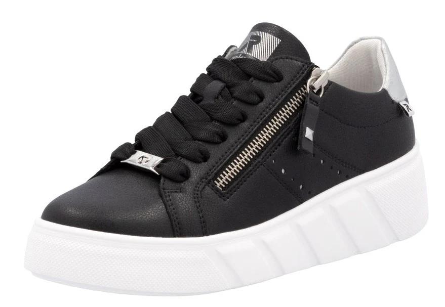 Black Lace Up Side Zip