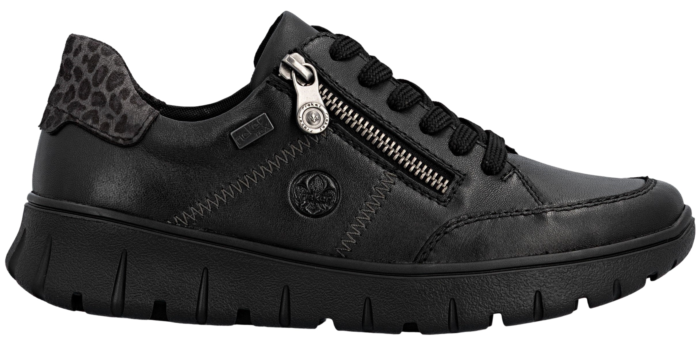 Black Lace Up W Side Zip