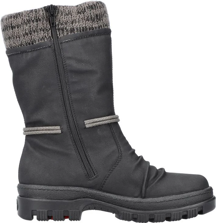 Black Mid Calf Flip Grip Boot - Image 2