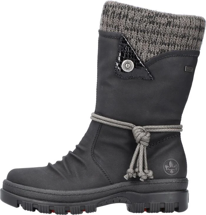 Black Mid Calf Flip Grip Boot - Image 3