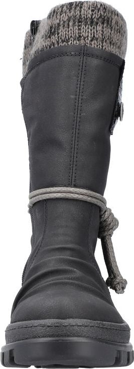 Black Mid Calf Flip Grip Boot - Image 4