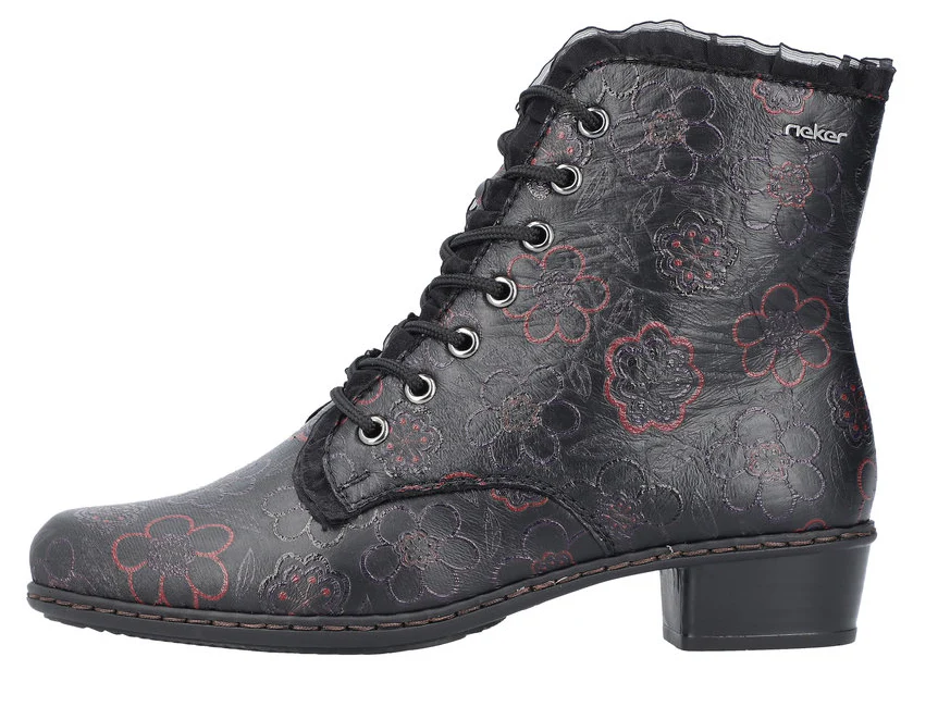 Black Multi Lace Up Boot - Image 3