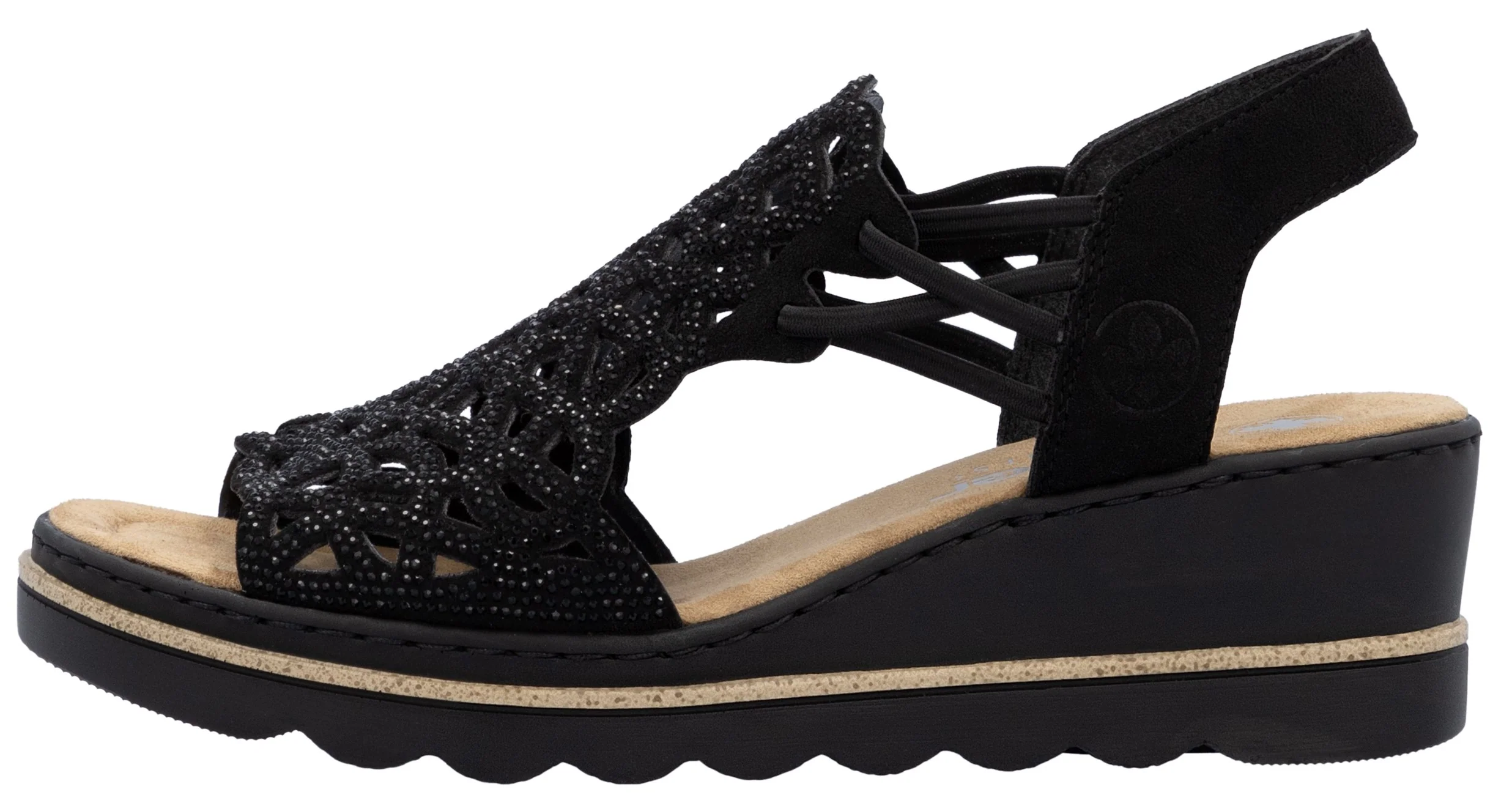 Black Stretch Sandal - Image 2