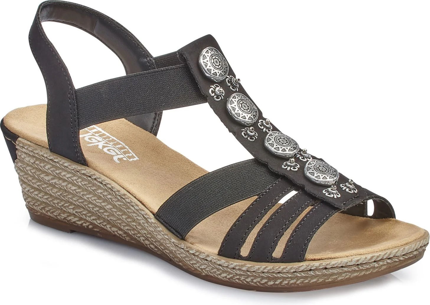 Black T-strap Sandal