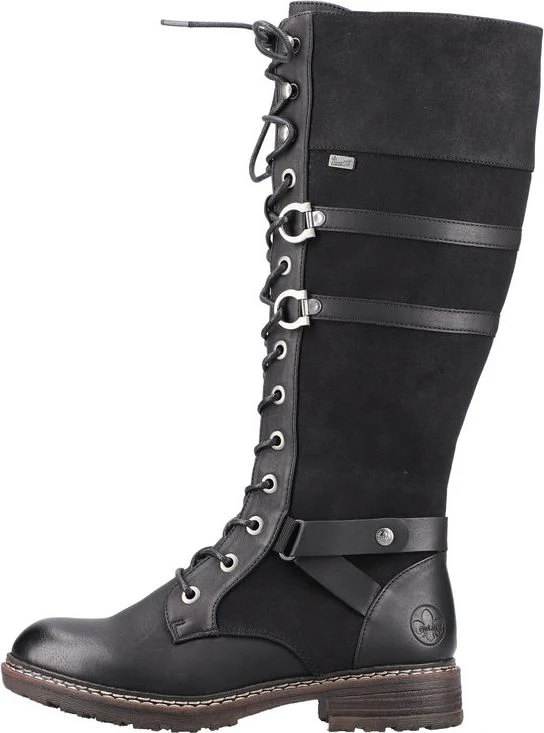 Black Tall Lace Up Boot - Image 8