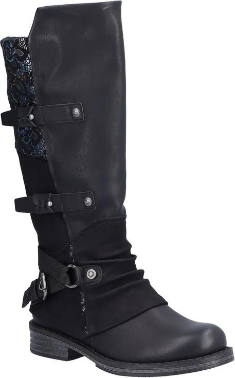 Black Tall Side Zip Boot