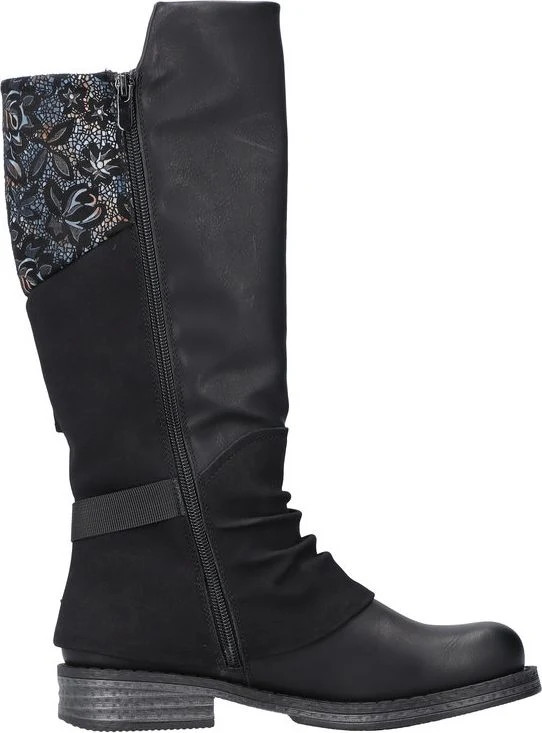 Black Tall Side Zip Boot - Image 2