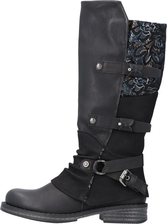 Black Tall Side Zip Boot - Image 3