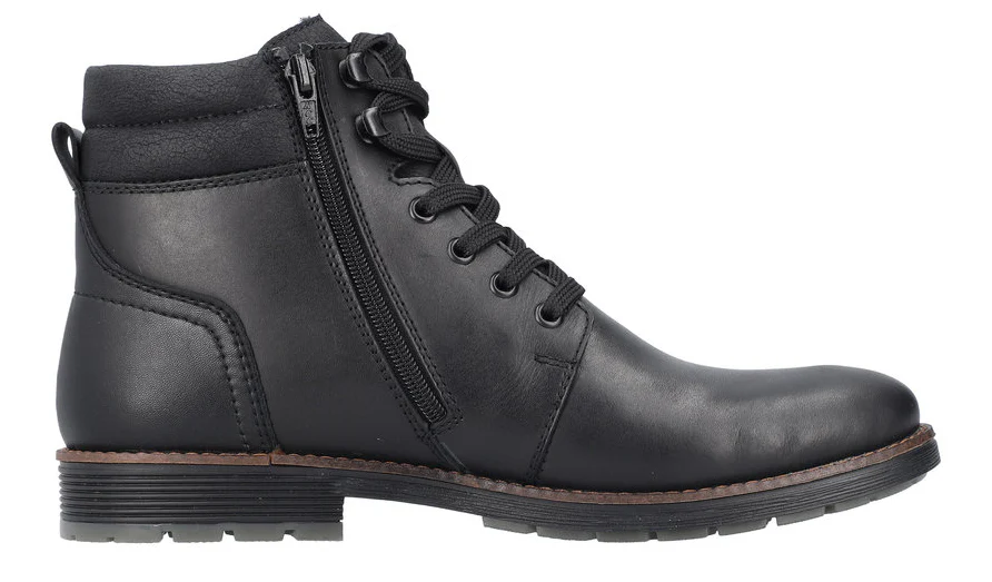 Black Warmlined Lace Up Boot - Image 2