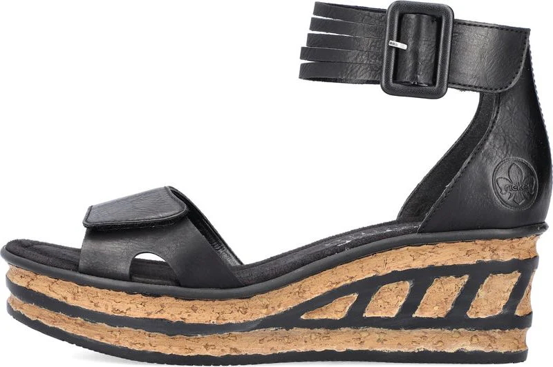 Black Wedge Ankle Wrap Strap - Image 3