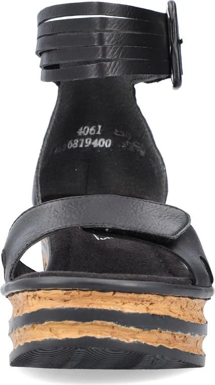 Black Wedge Ankle Wrap Strap - Image 4