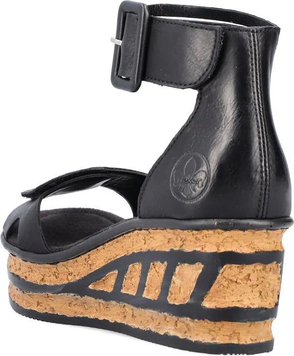 Black Wedge Ankle Wrap Strap - Image 5