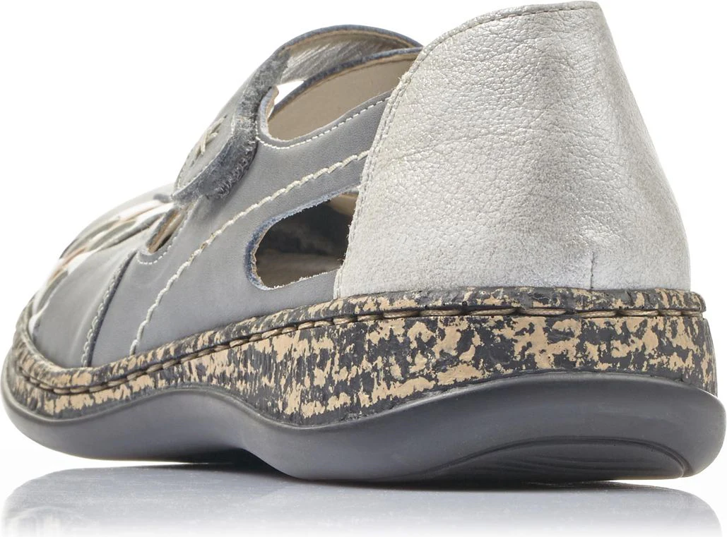 Grey Criss Cross Velcro Shoe - Image 4