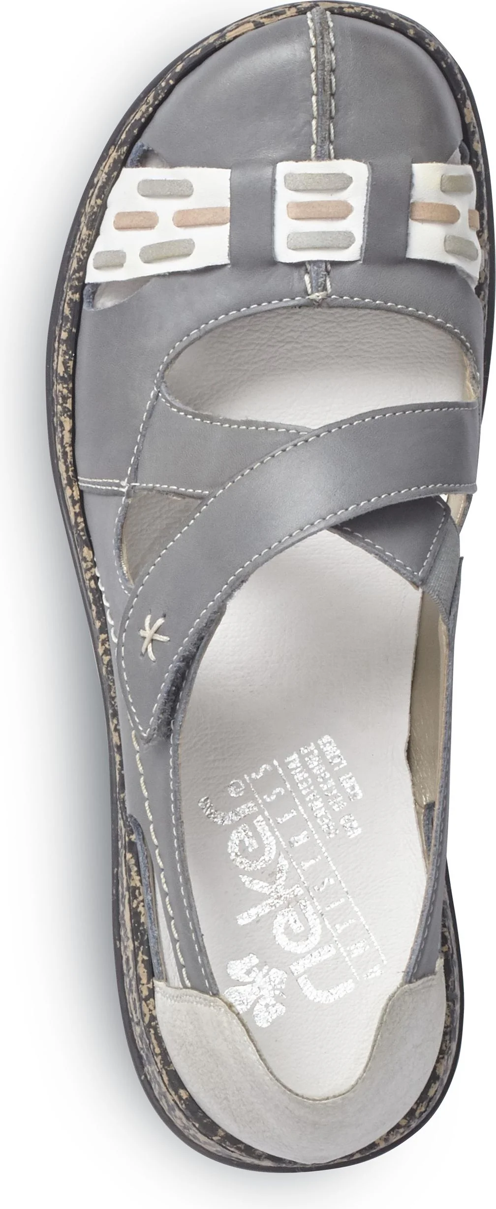 Grey Criss Cross Velcro Shoe - Image 5
