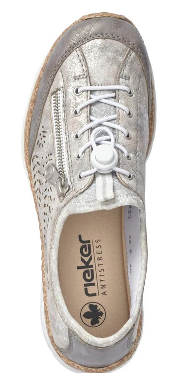 Grey Elastic Lace Slip On - Image 4