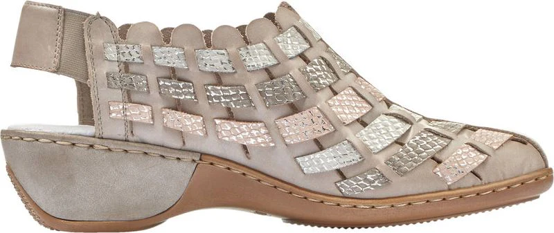 Grey/Metallic Woven Slingback - Image 2