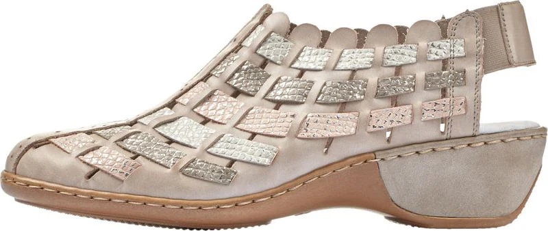 Grey/Metallic Woven Slingback - Image 3