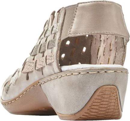 Grey/Metallic Woven Slingback - Image 4