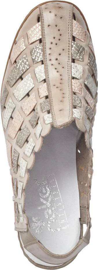 Grey/Metallic Woven Slingback - Image 5