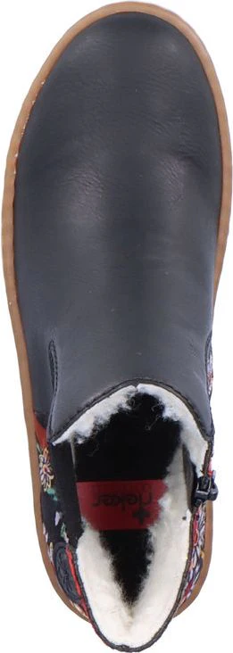 Navy Boot With Floral Printed Heel - Image 6