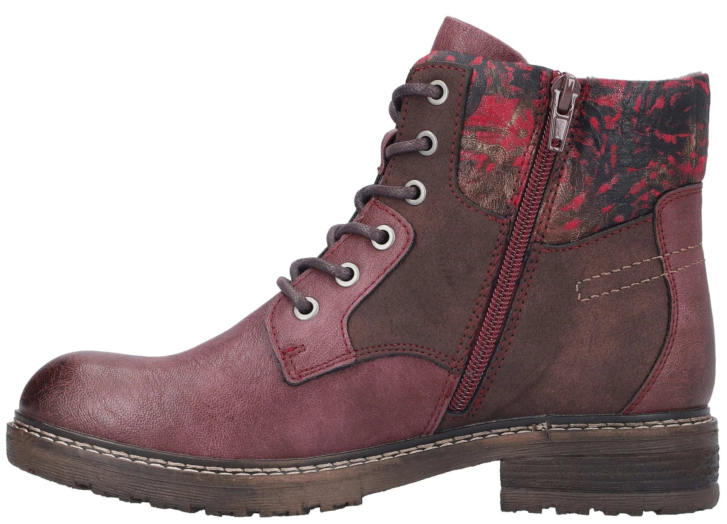 Red Lace Up Boot - Image 2