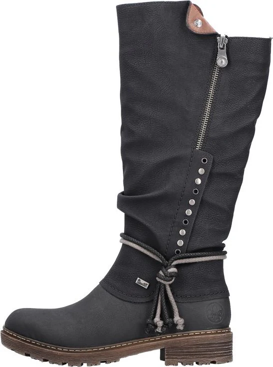 Tall Black Boot With Tassle - Image 3