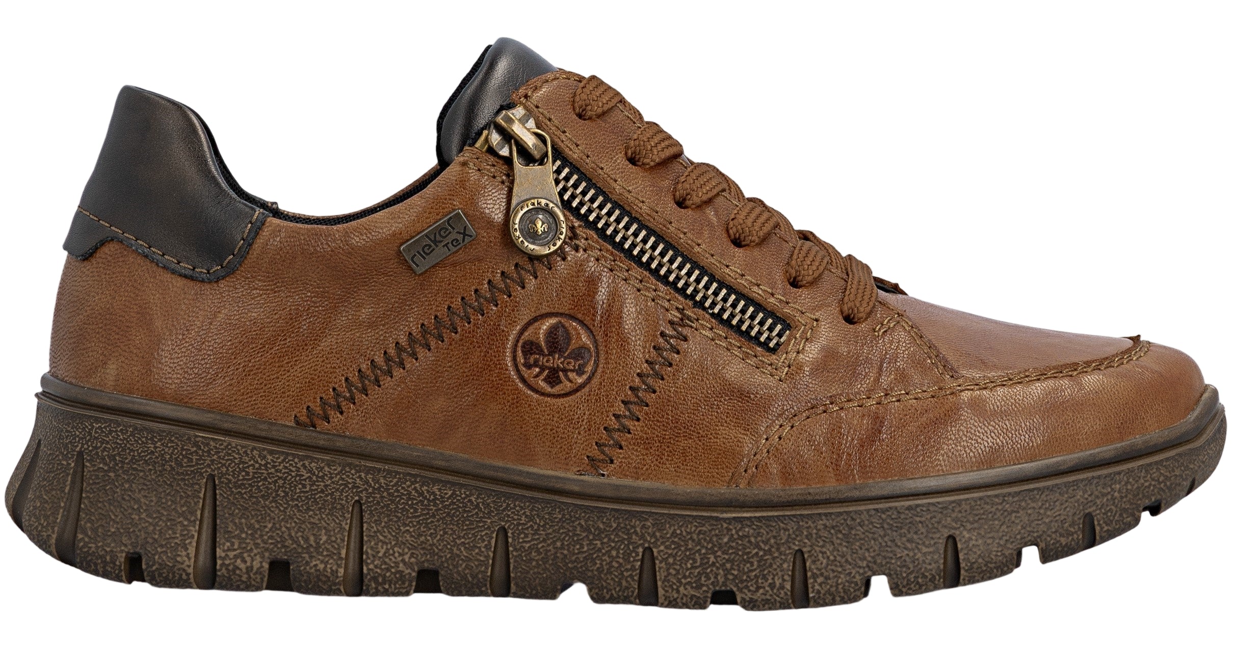 Tan Lace Up W Side Zip