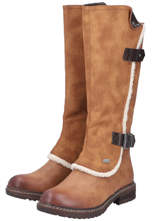 Tan Tall Side Zip Boot - Image 4