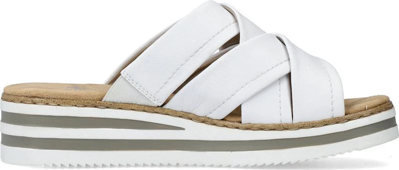 White Criss Cross Wedge Slide - Image 2