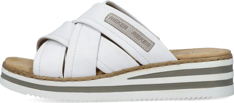 White Criss Cross Wedge Slide - Image 3