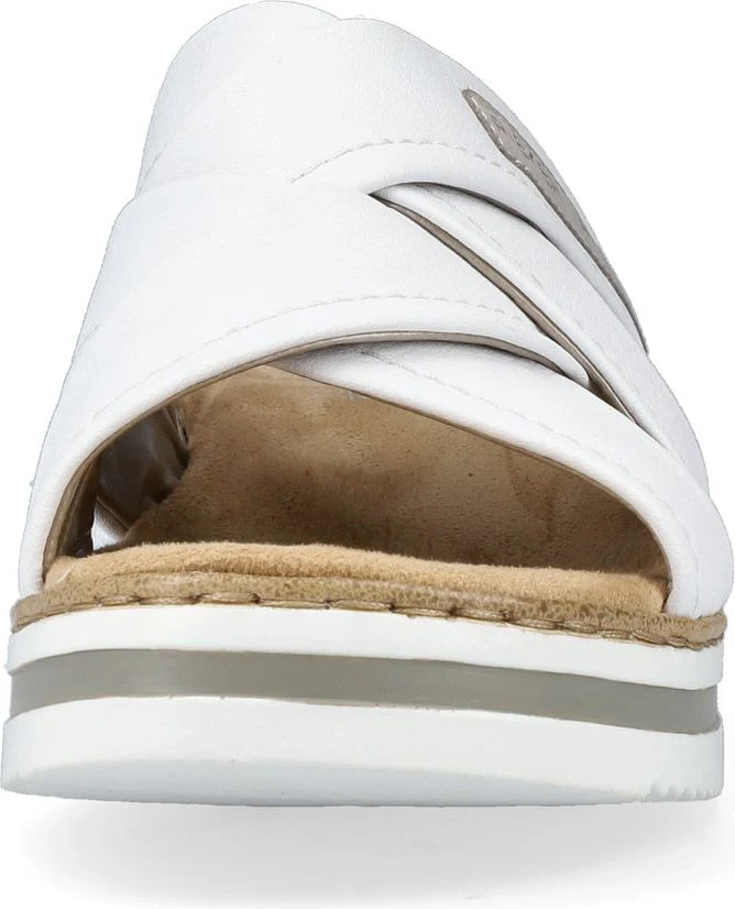 White Criss Cross Wedge Slide - Image 4