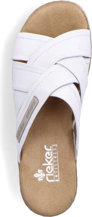 White Criss Cross Wedge Slide - Image 6