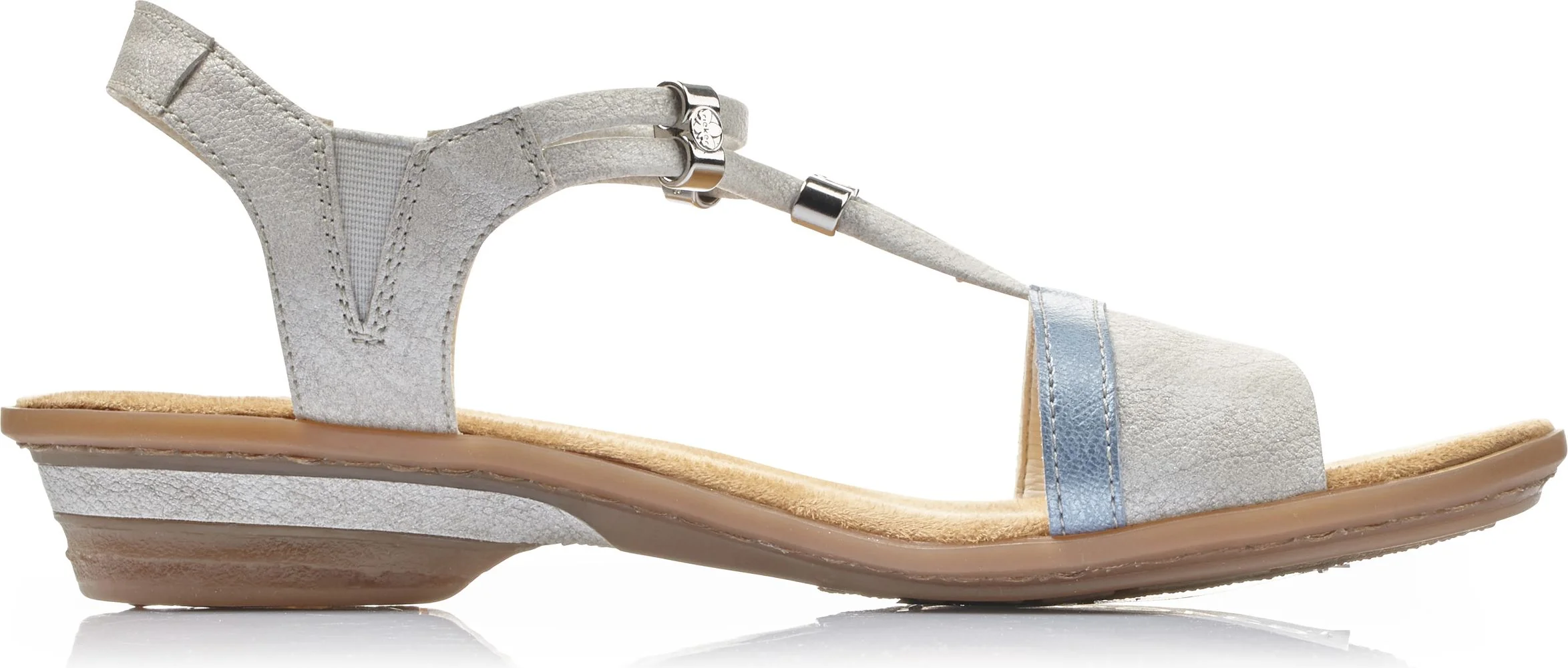 White/Silver Strappy Sandal - Image 2