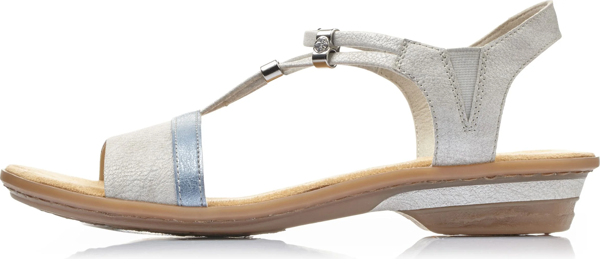 White/Silver Strappy Sandal - Image 3