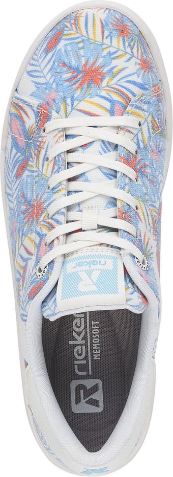 White/Tropical Print Lace Up - Image 6