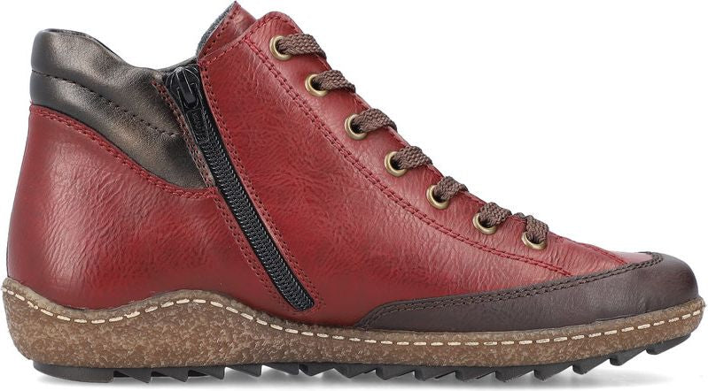 Wine Lace Up Ankle Boot - Image 2