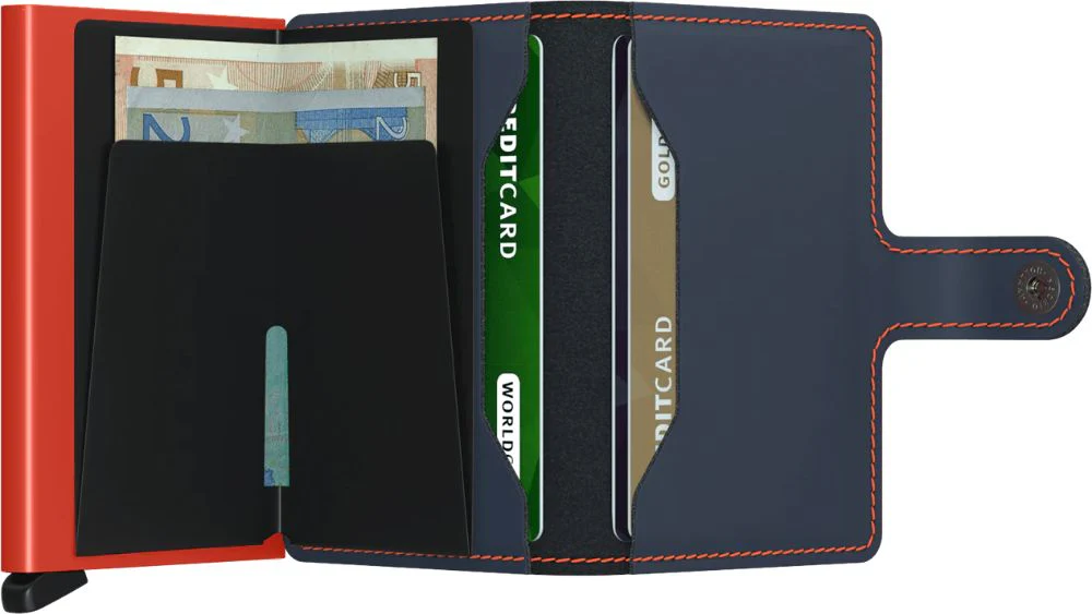 Miniwallet Matte Nightblue & Orange - Image 3