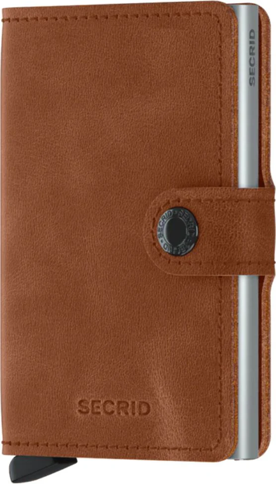 Miniwallet Vintage Cognac-silver