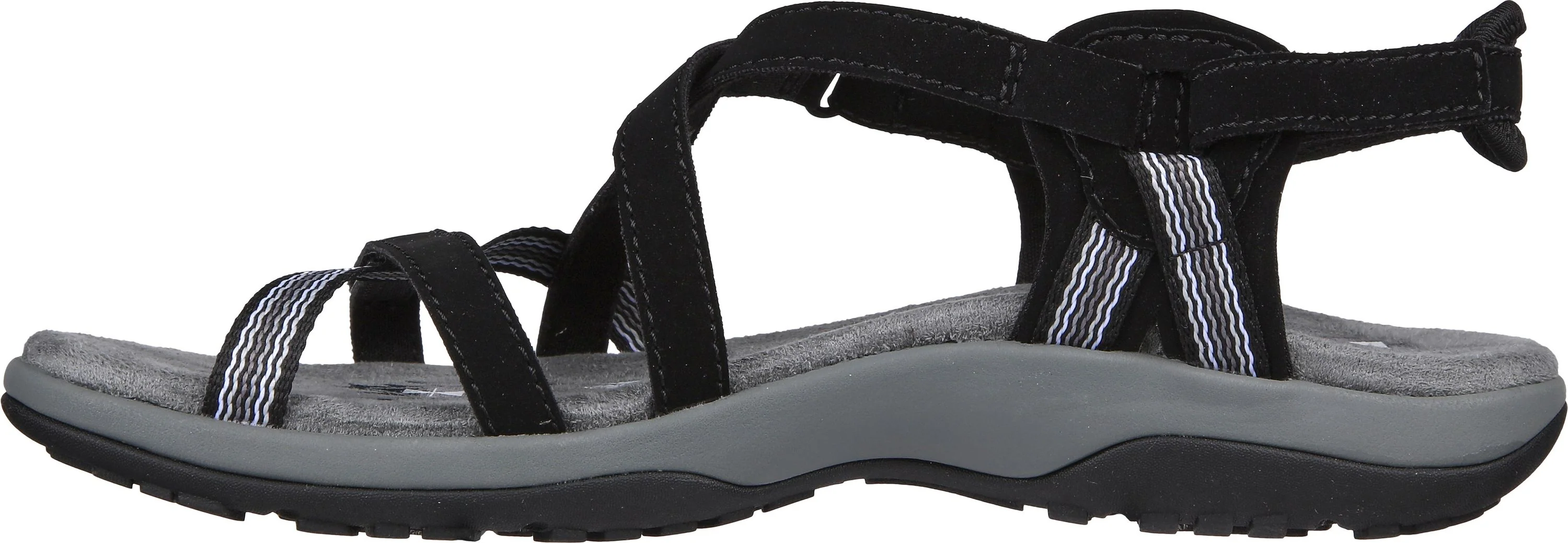 Strappy Open Toe Black Sandal - Image 3