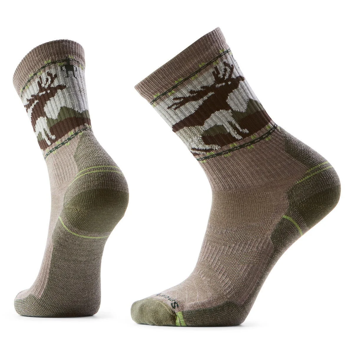 Hike Light Cushion Mountain Moose Crew Socks Fossil