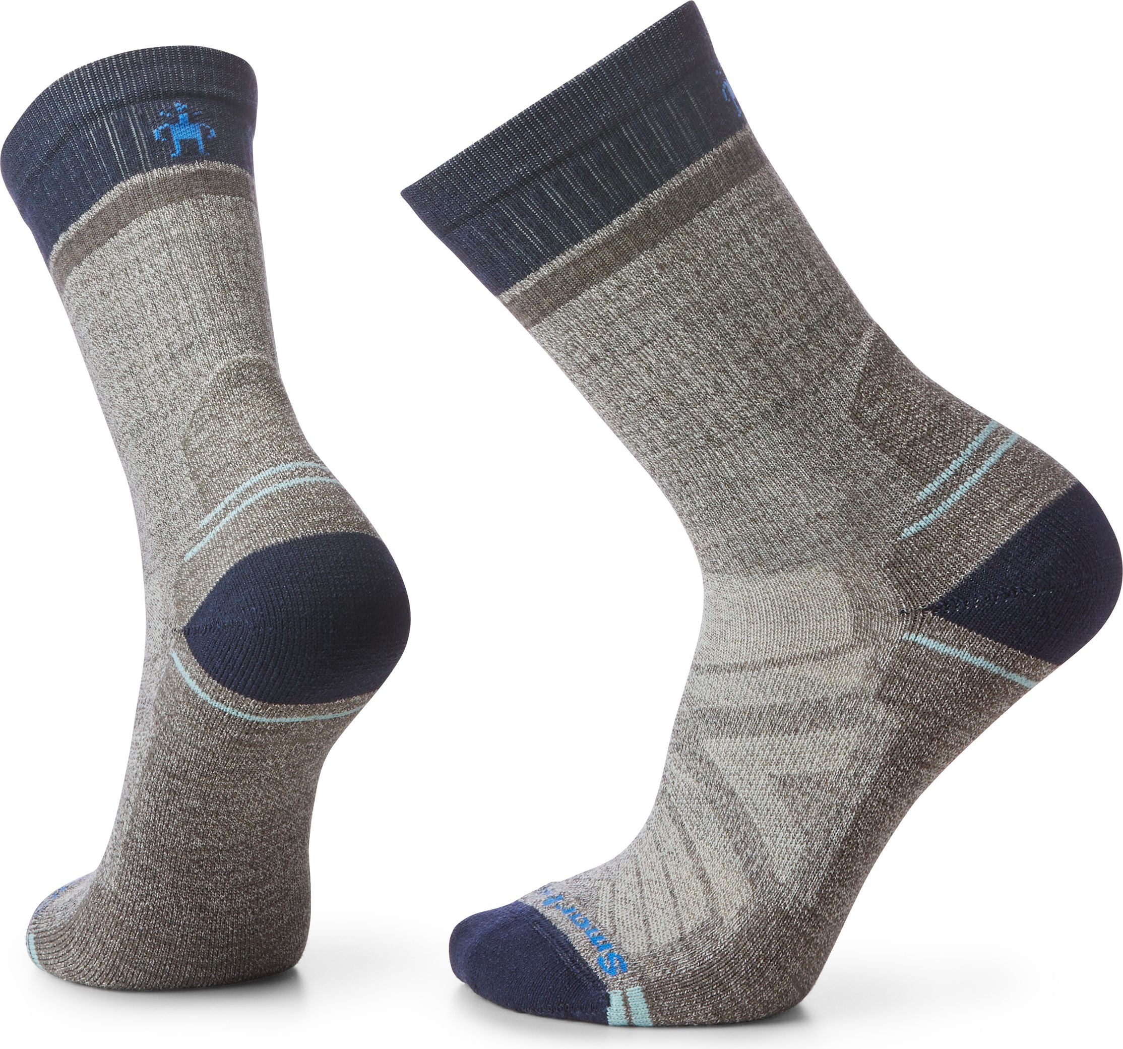 Hike Light Cushion Winding Trail Crew Socks Taupe Natural